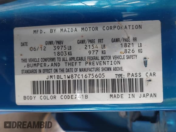 ✅ 2012 Mazda 3 i Grand Touring • VIN: JM1BL1W87C1675605 • Lot: 43588366. Listed on IAAI with 230,489 mi. Free auction sales archive from the USA and detailed vehicle history report at DreamBid. Image 9.