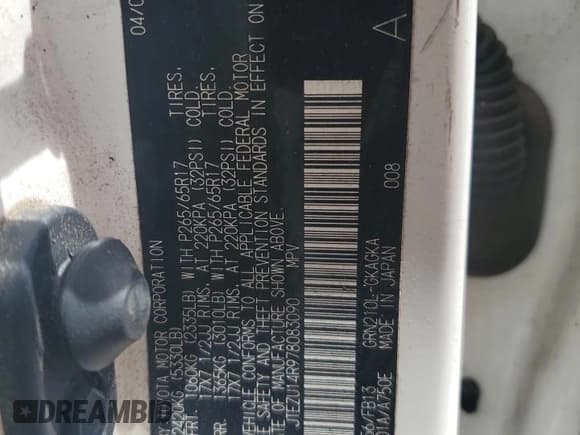 ✅ 2007 Toyota 4Runner SR5 • VIN: JTEZU14R978083090 • Lot: 62095705. Wystawiony na Copart z przebiegiem 255 780 mil. Bezpłatny archiwum sprzedaży aukcyjnych z USA i szczegółowy raport historii pojazdu na DreamBid. Zdjęcie 13.