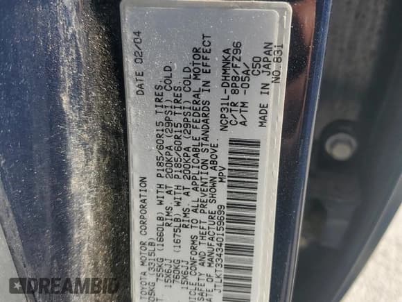 ✅ 2004 Scion xB • VIN: JTLKT334340159699 • Лот: 69099595. Опубликован ранее на Copart с пробегом 160 097 миль. Бесплатный доступ к архиву аукционных продаж из США и подробный отчёт об истории автомобиля на DreamBid. Изображение 12.