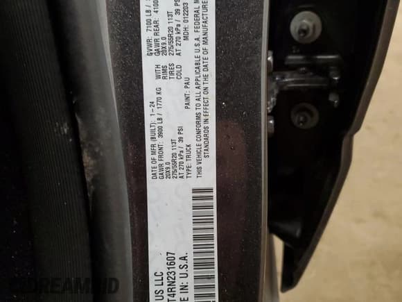 ✅ 2024 Ram 1500 Lone Star • VIN: 1C6SRFFT4RN231607 • Лот: 86272504. Опубликован ранее на Copart с пробегом 7 510 миль. Бесплатный доступ к архиву аукционных продаж из США и подробный отчёт об истории автомобиля на DreamBid. Изображение 12.