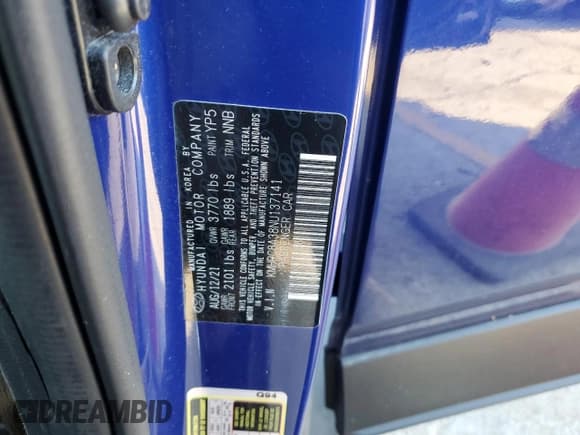 ✅ 2022 Hyundai Venue SEL • VIN: KMHRC8A38NU137141 • Lot: 81137554. Listed on Copart with 23,772 mi. Free auction sales archive from the USA and detailed vehicle history report at DreamBid. Image 13.