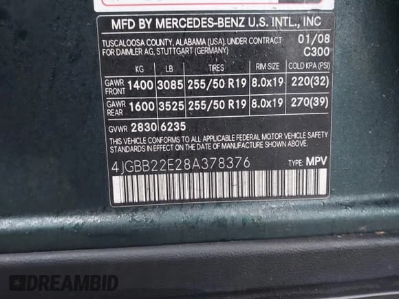 ✅ 2008 Mercedes-Benz M 320 CDI • VIN: 4JGBB22E28A378376 • Lot: 43864830. Listed on IAAI with 219,575 mi. Free auction sales archive from the USA and detailed vehicle history report at DreamBid. Image 9.