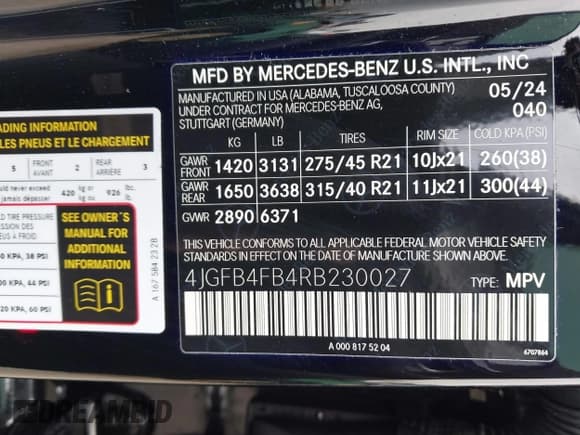 ✅ 2024 Mercedes-Benz GLE 350 • VIN: 4JGFB4FB4RB230027 • Lot: 42416265. Listed on IAAI with 16,375 mi. Free auction sales archive from the USA and detailed vehicle history report at DreamBid. Image 9.