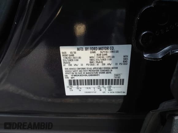 ✅ 2020 Ford Explorer XLT • VIN: 1FMSK8DH9LGB88851 • Lot: 43546314. Wystawiony na IAAI z przebiegiem 85 988 mil. Bezpłatny archiwum sprzedaży aukcyjnych z USA i szczegółowy raport historii pojazdu na DreamBid. Zdjęcie 9.