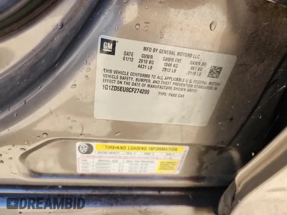 ✅ 2012 Chevrolet Malibu 2LT • VIN: 1G1ZD5EU8CF274299 • Lot: 86243415. Wystawiony na Copart z przebiegiem 173 083 mil. Bezpłatny archiwum sprzedaży aukcyjnych z USA i szczegółowy raport historii pojazdu na DreamBid. Zdjęcie 12.
