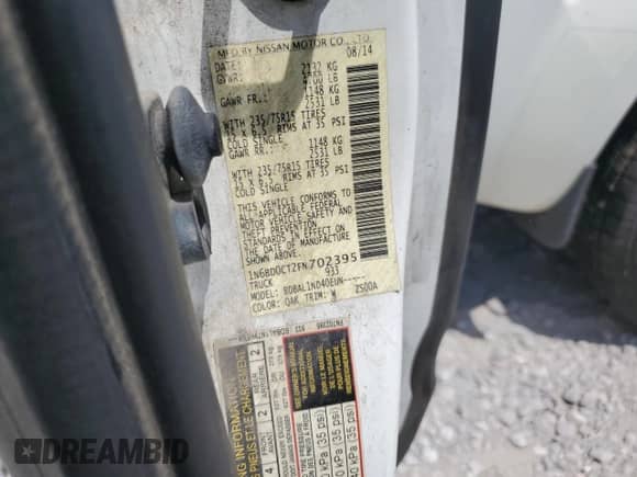2015 Nissan Frontier S z VIN 1N6BD0CT2FN702395, wystawiony jako Copart lot #69367785 z przebiegiem 204 396 mil mil oraz Czysty tytuł • Clean title. Historia ofert i sprzedaży dostępna na DreamBid. Obrazek 12.