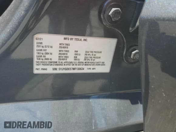 ✅ 2021 Tesla Model Y Long Range • VIN: 5YJYGDEE7MF130634 • Lot: 61076835. Wystawiony na Copart z przebiegiem Nie podano. Bezpłatny archiwum sprzedaży aukcyjnych z USA i szczegółowy raport historii pojazdu na DreamBid. Zdjęcie 13.