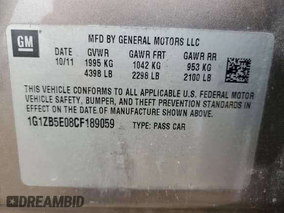 2012 Chevrolet Malibu 1LS z VIN 1G1ZB5E08CF189059, wystawiony jako Copart lot #64994054 z przebiegiem 144 789 mil mil oraz Szkoda całkowita • Salvage title. Historia ofert i sprzedaży dostępna na DreamBid. Obrazek 12.