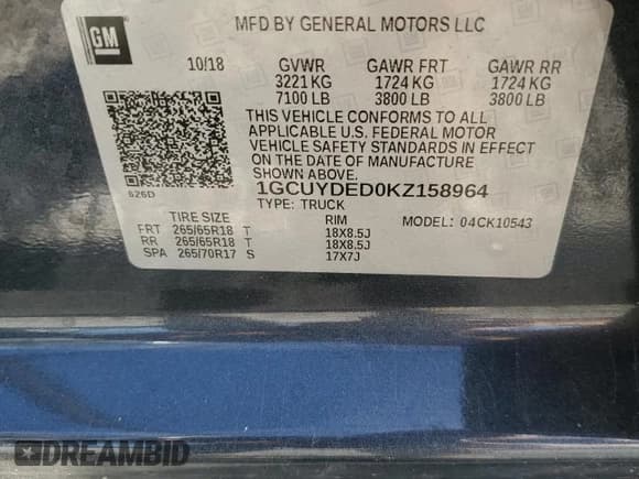 ✅ 2019 Chevrolet Silverado 1500 LT • VIN: 1GCUYDED0KZ158964 • Лот: 71045024. Опубликован ранее на Copart с пробегом Не указан. Бесплатный доступ к архиву аукционных продаж из США и подробный отчёт об истории автомобиля на DreamBid. Изображение 14.