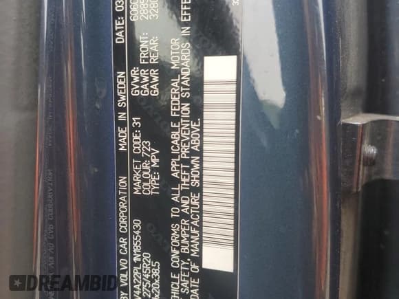 ✅ 2022 Volvo XC90 Inscription • VIN: YV4A22PL1N1855430 • Lot: 67099995. Wystawiony na Copart z przebiegiem 64 009 mil. Bezpłatny archiwum sprzedaży aukcyjnych z USA i szczegółowy raport historii pojazdu na DreamBid. Zdjęcie 13.