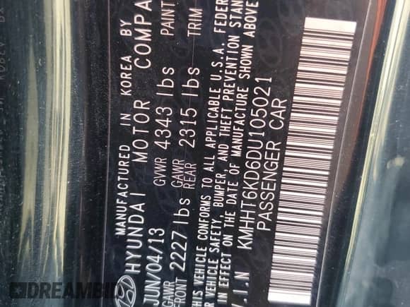 2013 Hyundai Genesis Coupe R-Spec с VIN KMHHT6KD6DU105021, выставлен на аукционе Copart как лот 83392894 с пробегом 215 664 миль миль и Списание • Salvage title. История ставок и продаж доступна на DreamBid. Изображение 13.