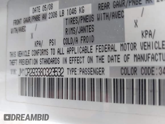 ✅ 2008 Mazda 5 Grand Touring • VIN: JM1CR293380323532 • Лот: 42857071. Опубликован ранее на IAAI с пробегом 196 012 миль. Бесплатный доступ к архиву аукционных продаж из США и подробный отчёт об истории автомобиля на DreamBid. Изображение 9.