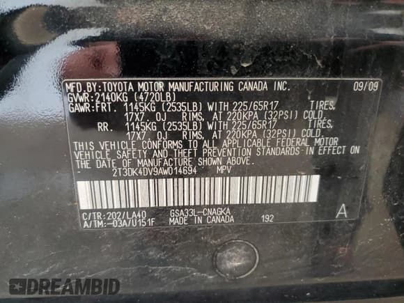 ✅ 2010 Toyota RAV4 Limited • VIN: 2T3DK4DV9AW014694 • Лот: 93067695. Опубликован ранее на Copart с пробегом 136 683 миль. Бесплатный доступ к архиву аукционных продаж из США и подробный отчёт об истории автомобиля на DreamBid. Изображение 13.