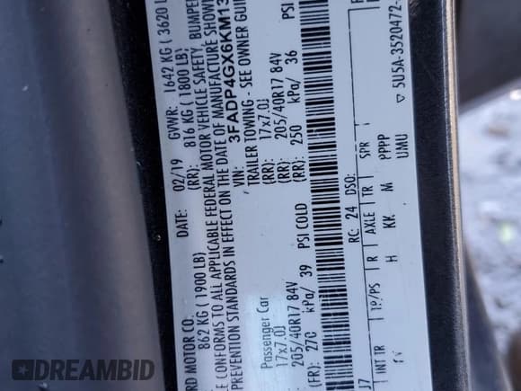 ✅ 2019 Ford Fiesta ST • VIN: 3FADP4GX6KM131723 • Лот: 84826095. Опубликован ранее на Copart с пробегом 89 538 миль. Бесплатный доступ к архиву аукционных продаж из США и подробный отчёт об истории автомобиля на DreamBid. Изображение 13.