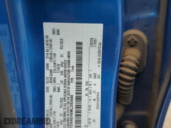 ✅ 2021 Ford Ranger XL • VIN: 1FTER4EH6MLD93640 • Lot: 53655005. Listed on Copart with 72,802 mi. Free auction sales archive from the USA and detailed vehicle history report at DreamBid. Image 15.