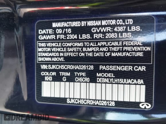 ✅ 2017 Infiniti QX30 Premium • VIN: SJKCH5CR0HA026128 • Лот: 43556047. Опубликован ранее на IAAI с пробегом 52 173 миль. Бесплатный доступ к архиву аукционных продаж из США и подробный отчёт об истории автомобиля на DreamBid. Изображение 9.