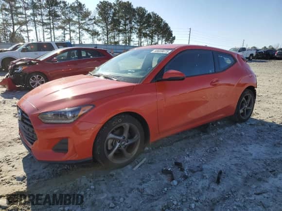 2019 Hyundai Veloster Premium z VIN KMHTG6AF6KU016600, wystawiony jako Copart lot #88659075 z przebiegiem 98 404 mil mil oraz Szkoda całkowita • Salvage title. Historia ofert i sprzedaży dostępna na DreamBid. Obrazek 1.