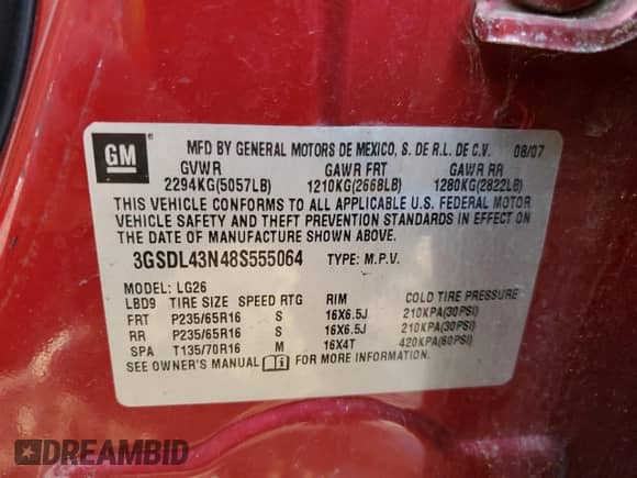 2008 Saturn VUE XE z VIN 3GSDL43N48S555064, wystawiony jako Copart lot #76270364 z przebiegiem 89 810 mil mil oraz Czysty tytuł • Clean title. Historia ofert i sprzedaży dostępna na DreamBid. Obrazek 13.