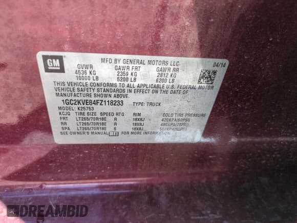 ✅ 2015 Chevrolet Silverado 2500HD LT • VIN: 1GC2KVE84FZ118233 • Лот: 66896505. Опубликован ранее на Copart с пробегом 150 328 миль. Бесплатный доступ к архиву аукционных продаж из США и подробный отчёт об истории автомобиля на DreamBid. Изображение 12.