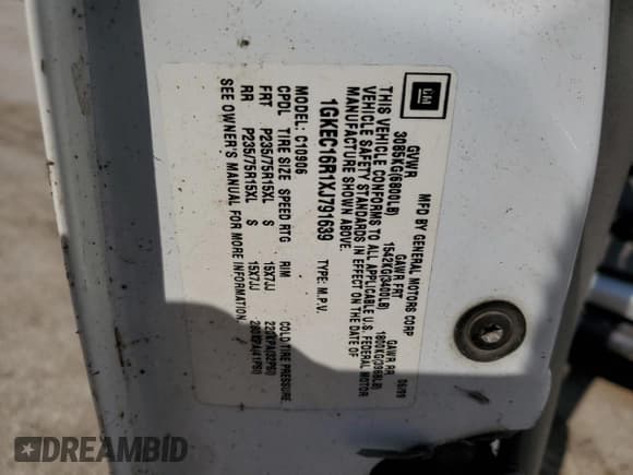 ✅ 1999 GMC Suburban • VIN: 1GKEC16R1XJ791639 • Лот: 63274135. Опубликован ранее на Copart с пробегом 167 914 миль. Бесплатный доступ к архиву аукционных продаж из США и подробный отчёт об истории автомобиля на DreamBid. Изображение 12.