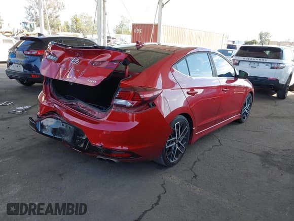 ✅ 2019 Hyundai Elantra Sport • VIN: KMHD04LB1KU833481 • Lot: 43269177. Listed on IAAI with 108,637 mi. Free auction sales archive from the USA and detailed vehicle history report at DreamBid. Image 4.