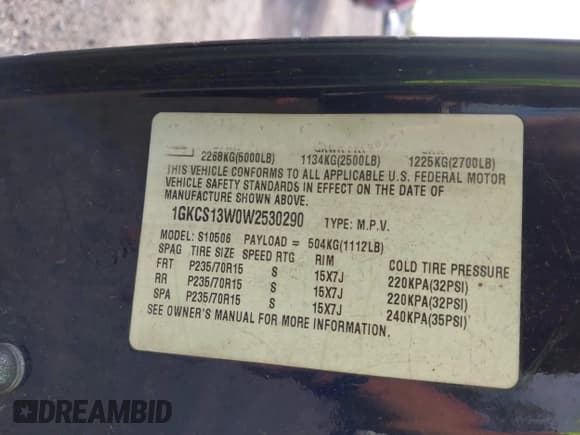 ✅ 1998 GMC Jimmy SL • VIN: 1GKCS13W0W2530290 • Lot: 42831830. Wystawiony na IAAI z przebiegiem 228 103 mil. Bezpłatny archiwum sprzedaży aukcyjnych z USA i szczegółowy raport historii pojazdu na DreamBid. Zdjęcie 9.