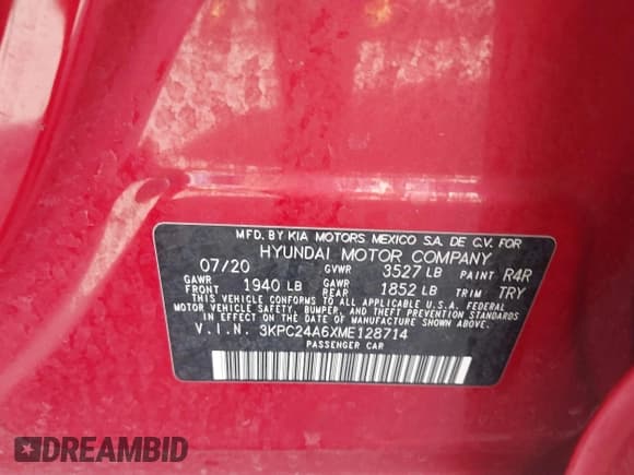 ✅ 2021 Hyundai Accent SE • VIN: 3KPC24A6XME128714 • Лот: 41223044. Опубликован ранее на IAAI с пробегом 100 158 миль. Бесплатный доступ к архиву аукционных продаж из США и подробный отчёт об истории автомобиля на DreamBid. Изображение 9.