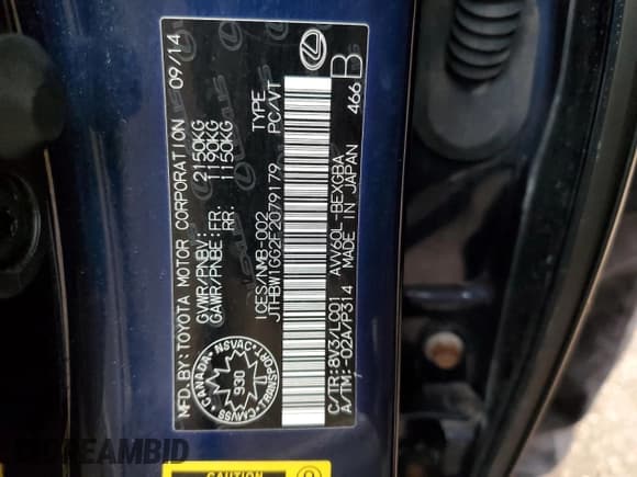 ✅ 2015 Lexus ES 300h • VIN: JTHBW1GG2F2079179 • Lot: 87200425. Wystawiony na Copart z przebiegiem Nie podano. Bezpłatny archiwum sprzedaży aukcyjnych z USA i szczegółowy raport historii pojazdu na DreamBid. Zdjęcie 13.