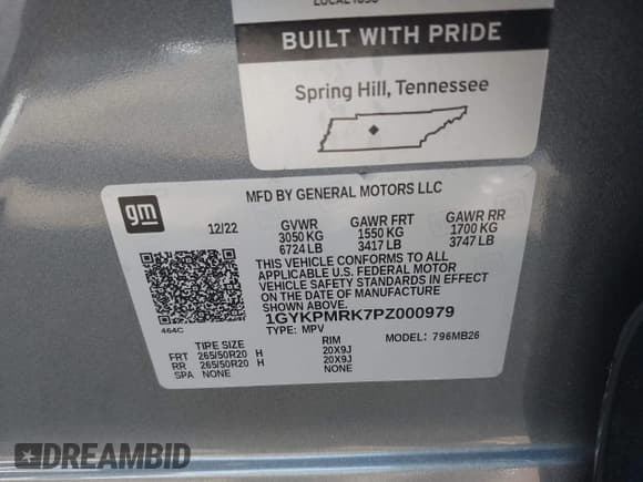 ✅ 2023 Cadillac LYRIQ RWD Luxury • VIN: 1GYKPMRK7PZ000979 • Лот: 43259271. Опубликован ранее на IAAI с пробегом 16 767 миль. Бесплатный доступ к архиву аукционных продаж из США и подробный отчёт об истории автомобиля на DreamBid. Изображение 9.