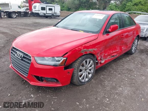 ✅ 2013 Audi A4 Premium • VIN: WAUDFAFL9DA195598 • Lot: 42161395. Listed on IAAI with 96,917 mi. Free auction sales archive from the USA and detailed vehicle history report at DreamBid. Image 2.