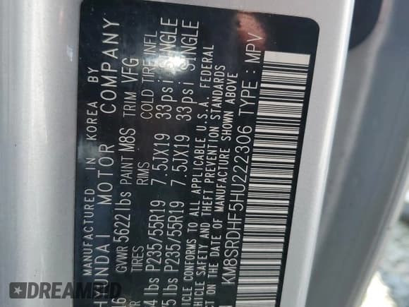 ✅ 2017 Hyundai Santa Fe SE Ultimate • VIN: KM8SRDHF5HU222306 • Lot: 66401755. Wystawiony na Copart z przebiegiem 103 424 mil. Bezpłatny archiwum sprzedaży aukcyjnych z USA i szczegółowy raport historii pojazdu na DreamBid. Zdjęcie 12.