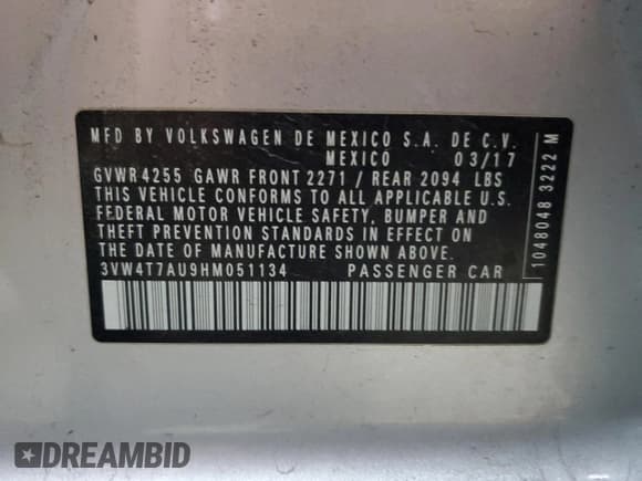 ✅ 2017 Volkswagen Golf GTI S • VIN: 3VW4T7AU9HM051134 • Lot: 89624615. Wystawiony na Copart z przebiegiem 101 208 mil. Bezpłatny archiwum sprzedaży aukcyjnych z USA i szczegółowy raport historii pojazdu na DreamBid. Zdjęcie 12.