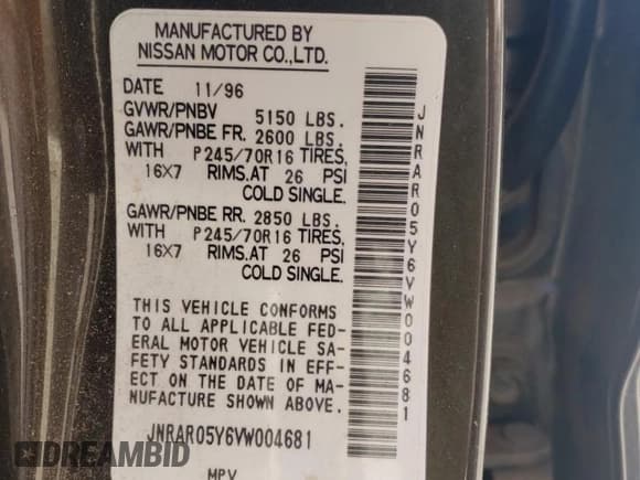 ✅ 1997 Infiniti QX4 • VIN: JNRAR05Y6VW004681 • Lot: 60161305. Wystawiony na Copart z przebiegiem 179 288 mil. Bezpłatny archiwum sprzedaży aukcyjnych z USA i szczegółowy raport historii pojazdu na DreamBid. Zdjęcie 13.