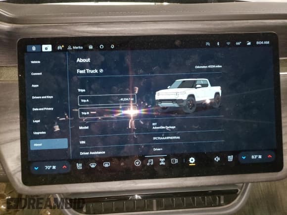 ✅ 2023 Rivian R1T Adventure • VIN: 7FCTGAAA9PN019546 • Lot: 70716645. Wystawiony na Copart z przebiegiem 41 334 mil. Bezpłatny archiwum sprzedaży aukcyjnych z USA i szczegółowy raport historii pojazdu na DreamBid. Zdjęcie 9.