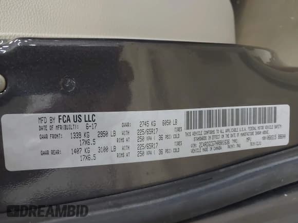 ✅ 2017 Dodge Grand Caravan SXT • VIN: 2C4RDGCG7HR801636 • Лот: 43533136. Опубликован ранее на IAAI с пробегом 116 577 миль. Бесплатный доступ к архиву аукционных продаж из США и подробный отчёт об истории автомобиля на DreamBid. Изображение 9.