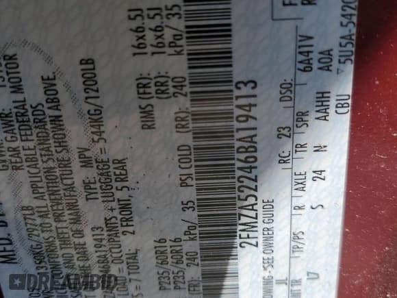 ✅ 2006 Ford Freestar SEL • VIN: 2FMZA52246BA19413 • Lot: 73469254. Listed on Copart with Not provided. Free auction sales archive from the USA and detailed vehicle history report at DreamBid. Image 13.