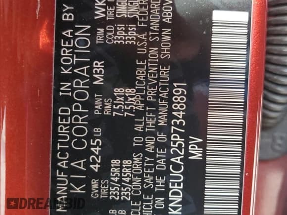 ✅ 2023 Kia Seltos Nightfall • VIN: KNDEUCA25P7348891 • Lot: 82148965. Listed on Copart with 28,856 mi. Free auction sales archive from the USA and detailed vehicle history report at DreamBid. Image 13.