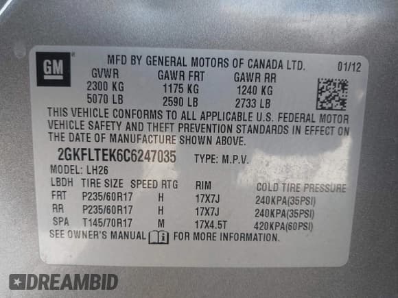 ✅ 2012 GMC Terrain SLE-2 • VIN: 2GKFLTEK6C6247035 • Lot: 43487036. Wystawiony na IAAI z przebiegiem 134 023 mil. Bezpłatny archiwum sprzedaży aukcyjnych z USA i szczegółowy raport historii pojazdu na DreamBid. Zdjęcie 9.