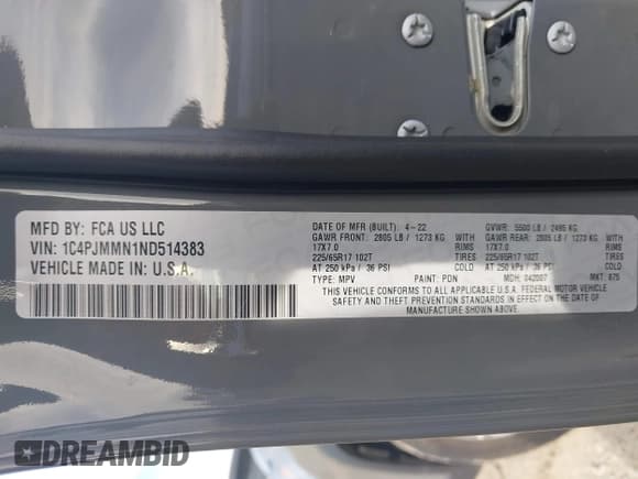 ✅ 2022 Jeep Cherokee Latitude Lux • VIN: 1C4PJMMN1ND514383 • Lot: 43303360. Wystawiony na IAAI z przebiegiem 25 467 mil. Bezpłatny archiwum sprzedaży aukcyjnych z USA i szczegółowy raport historii pojazdu na DreamBid. Zdjęcie 9.