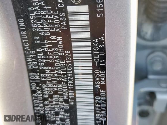 ✅ 2017 Toyota Camry XLE • VIN: 4T1BF1FK2HU651328 • Lot: 92018685. Listed on Copart with 103,011 mi. Free auction sales archive from the USA and detailed vehicle history report at DreamBid. Image 12.