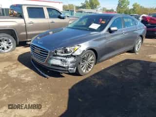 2015 Hyundai Genesis 3.8L with VIN KMHGN4JEXFU022795, listed as a IAAI auction lot 43170791 with 128,649 mi miles and . Bid and sale history available at DreamBid. Image 6.