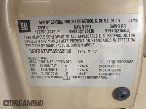 ✅ 2006 Chevrolet HHR LT • VIN: 3GNDA23P56S652060 • Lot: 40451532. Listed on IAAI with 158,127 mi. Free auction sales archive from the USA and detailed vehicle history report at DreamBid. Image 9.
