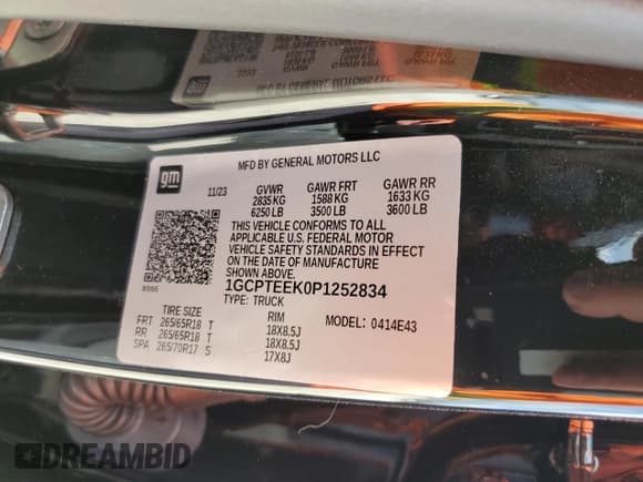 ✅ 2023 Chevrolet Colorado 4WD Trail Boss • VIN: 1GCPTEEK0P1252834 • Лот: 71637444. Опубликован ранее на Copart с пробегом 8 096 миль. Бесплатный доступ к архиву аукционных продаж из США и подробный отчёт об истории автомобиля на DreamBid. Изображение 13.