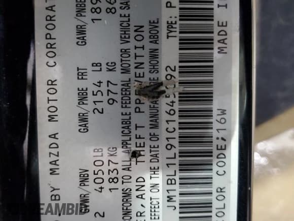 ✅ 2012 Mazda 3 S Touring • VIN: JM1BL1L91C1645092 • Lot: 92529405. Listed on Copart with 191,342 mi. Free auction sales archive from the USA and detailed vehicle history report at DreamBid. Image 12.