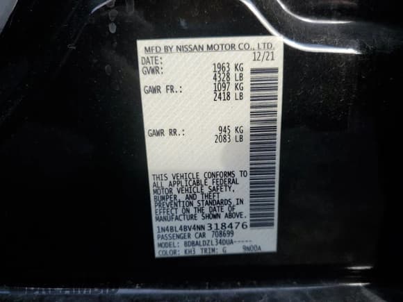 ✅ 2022 Nissan Altima S • VIN: 1N4BL4BV4NN318476 • Лот: 59122425. Опубликован ранее на Copart с пробегом 66 319 миль. Бесплатный доступ к архиву аукционных продаж из США и подробный отчёт об истории автомобиля на DreamBid. Изображение 12.