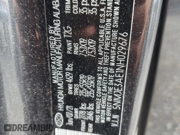 ✅ 2022 Hyundai Tucson Limited • VIN: 5NMJE3AE1NH029676 • Lot: 90490455. Wystawiony na Copart z przebiegiem 56 444 mil. Bezpłatny archiwum sprzedaży aukcyjnych z USA i szczegółowy raport historii pojazdu na DreamBid. Zdjęcie 13.