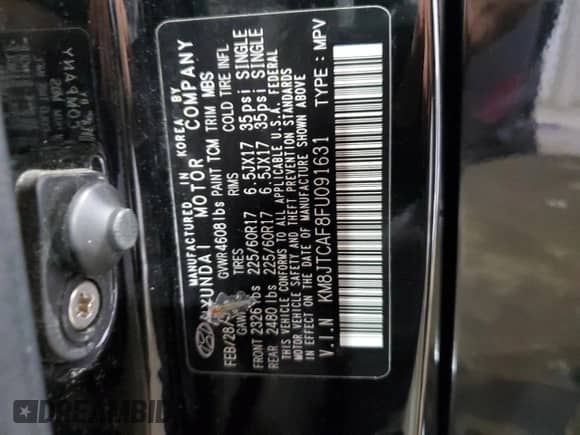 2015 Hyundai Tucson GLS z VIN KM8JTCAF8FU091631, wystawiony jako Copart lot #62857174 z przebiegiem 161 798 mil mil oraz Szkoda całkowita • Salvage title. Historia ofert i sprzedaży dostępna na DreamBid. Obrazek 13.