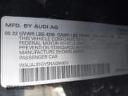 ✅ 2022 Audi A3 Premium • VIN: WAUAUDGY5NA094953 • Lot: 42932994. Listed on IAAI with 52,170 mi. Free auction sales archive from the USA and detailed vehicle history report at DreamBid. Image 9.