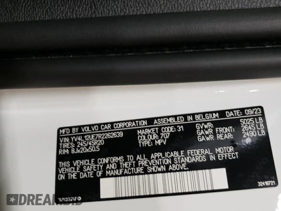 ✅ 2024 Volvo XC40 Plus Bright Theme • VIN: YV4L12UE7R2262639 • Лот: 93343875. Опубликован ранее на Copart с пробегом 9 325 миль. Бесплатный доступ к архиву аукционных продаж из США и подробный отчёт об истории автомобиля на DreamBid. Изображение 13.