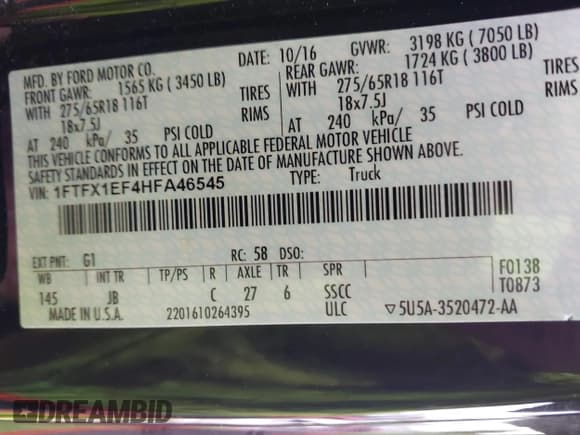 ✅ 2017 Ford F-150 XLT • VIN: 1FTFX1EF4HFA46545 • Лот: 43463277. Опубликован ранее на IAAI с пробегом 53 686 миль. Бесплатный доступ к архиву аукционных продаж из США и подробный отчёт об истории автомобиля на DreamBid. Изображение 9.